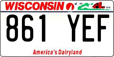 WI license plate 861YEF