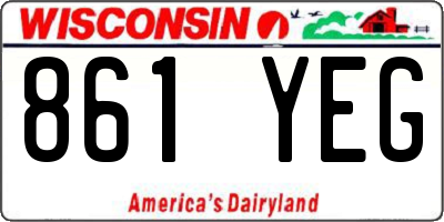 WI license plate 861YEG