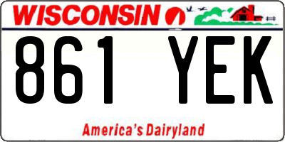 WI license plate 861YEK