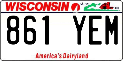 WI license plate 861YEM
