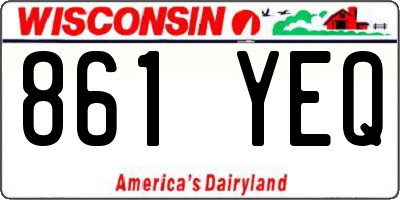 WI license plate 861YEQ