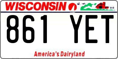 WI license plate 861YET
