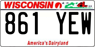 WI license plate 861YEW