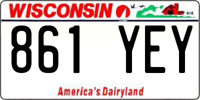 WI license plate 861YEY