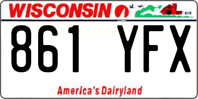 WI license plate 861YFX