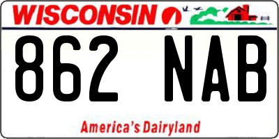 WI license plate 862NAB