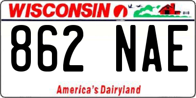 WI license plate 862NAE