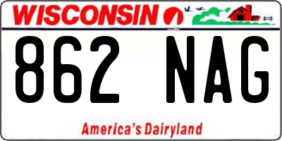 WI license plate 862NAG