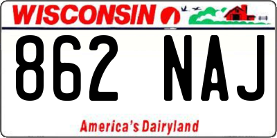 WI license plate 862NAJ