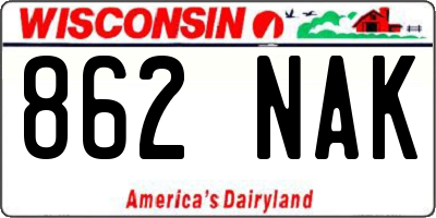 WI license plate 862NAK
