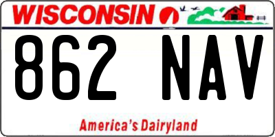 WI license plate 862NAV