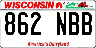 WI license plate 862NBB