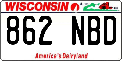 WI license plate 862NBD