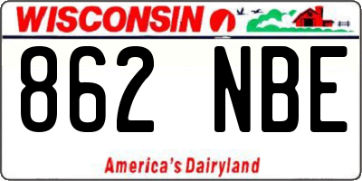 WI license plate 862NBE