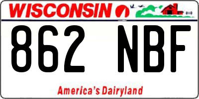 WI license plate 862NBF