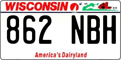 WI license plate 862NBH