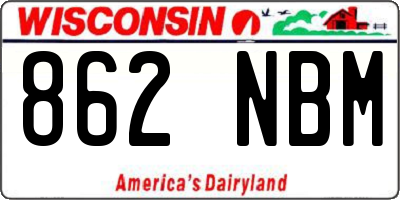 WI license plate 862NBM