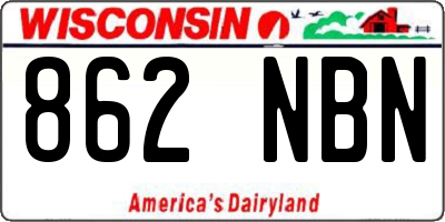 WI license plate 862NBN