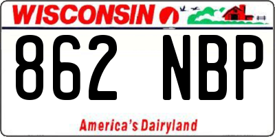 WI license plate 862NBP
