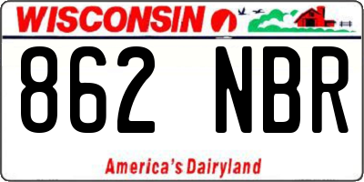 WI license plate 862NBR