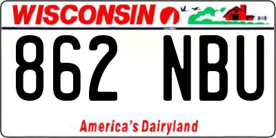 WI license plate 862NBU