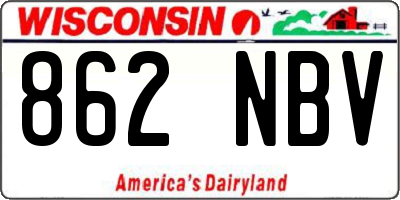 WI license plate 862NBV