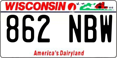 WI license plate 862NBW