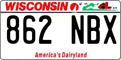 WI license plate 862NBX
