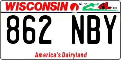 WI license plate 862NBY