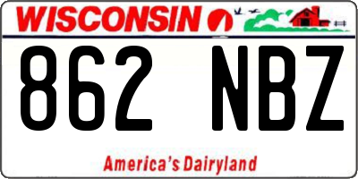 WI license plate 862NBZ