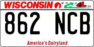 WI license plate 862NCB