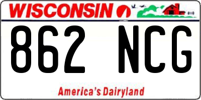 WI license plate 862NCG