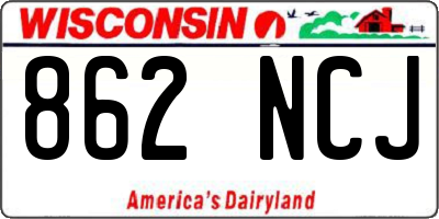 WI license plate 862NCJ