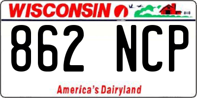 WI license plate 862NCP