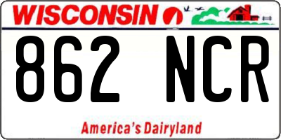WI license plate 862NCR