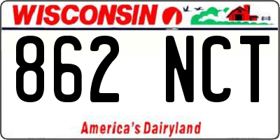 WI license plate 862NCT
