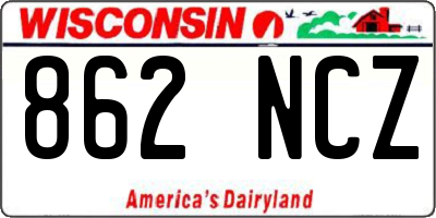WI license plate 862NCZ