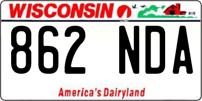 WI license plate 862NDA