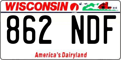 WI license plate 862NDF