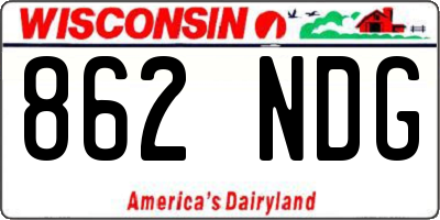 WI license plate 862NDG