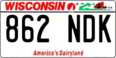 WI license plate 862NDK