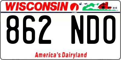 WI license plate 862NDO