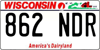 WI license plate 862NDR