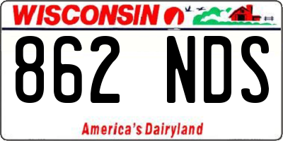 WI license plate 862NDS