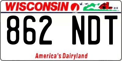 WI license plate 862NDT