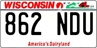 WI license plate 862NDU