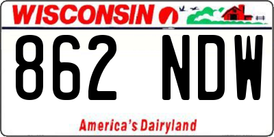 WI license plate 862NDW