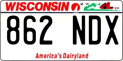WI license plate 862NDX