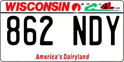 WI license plate 862NDY