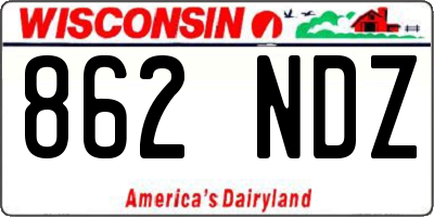 WI license plate 862NDZ